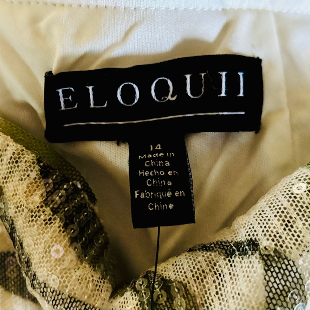 Eloquii NWT Sz 14 Zebra Patterned Sequined Maxi Skirt in Cream and Green - Picture 4 of 8